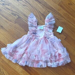 Disney Pink Butterfly Ruffle Tulle Dress